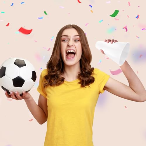 HSLCGF 2 Pcs White Plastic Cheer Megaphone for DIY Party Accessory for School Outdoor Activities Party Favors Sports Match Game (White) - Image 3