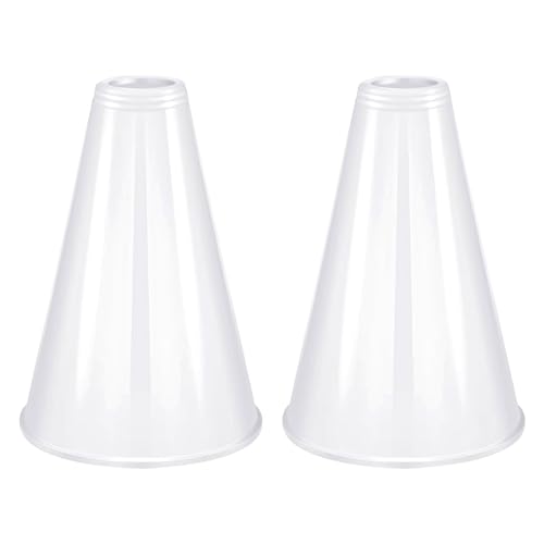 HSLCGF 2 Pcs White Plastic Cheer Megaphone for DIY Party Accessory for School Outdoor Activities Party Favors Sports Match Game (White) - Image 1