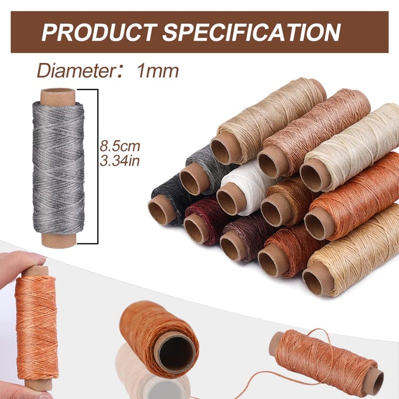 Butuze 660 Yards Leather Sewing Waxed Thread 150D 55 Yards Per Spool Stitching Thread for Leather Craft DIY, Bookbinding,Shoe Repairing,Leather Sewing - Image 3
