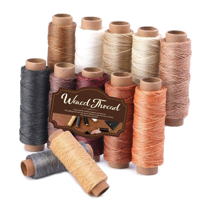Butuze 660 Yards Leather Sewing Waxed Thread 150D 55 Yards Per Spool Stitching Thread for Leather Craft DIY, Bookbinding,Shoe Repairing,Leather Sewing - Image 1