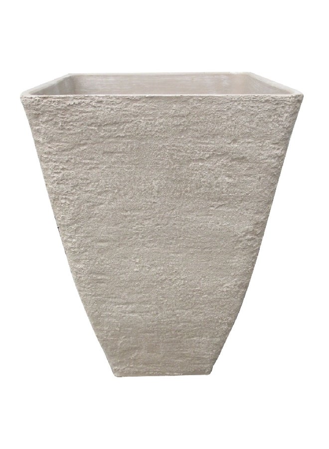 serene Durable Sandy Stone Finish Fiberglass Planter Beige 48 x 34 x 34 cm SL6115B