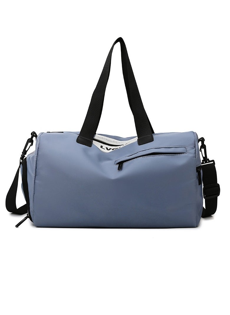 Loquat Basics Large Capacity Nylon Luggage Bag Travel Bag Duffel Bag Dusty Blue/Black 