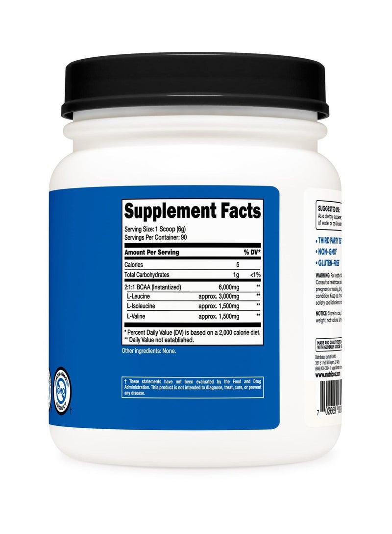BCAA - (أحماض أمينية متفرعة السلسلة)، 6 جرام من BCAA لكل حصة | 90 حصة | 540 جرام لكل عبوة - بدون نكهة، الوزن الصافي 19.3 أونصة (1.2 رطل) 540 جرام - Image 4
