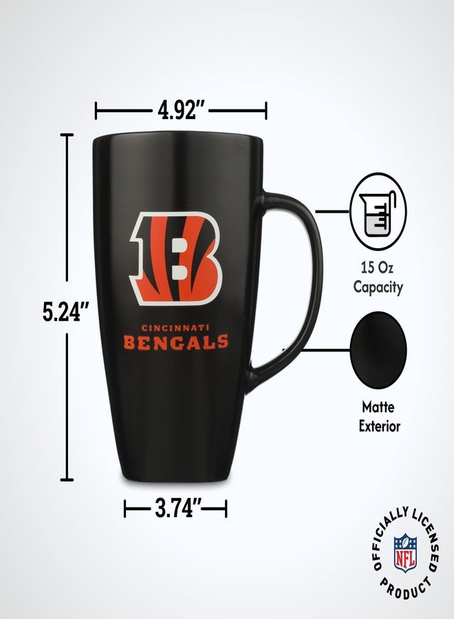 The Memory Company Officially Licensed NFL - Cincinnati Bengals 15oz Square Mug with Logo - Image 2