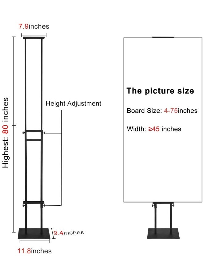 GUOHONG Poster Stand for Display Pedestal Sign Stand Adjustable Floor Standing Sign Holder Heavy Duty Banner Stand with Base Height Up to 75 inch Double-Sided for Board  Foam Sign 75in - Image 5