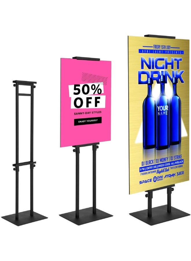 GUOHONG Poster Stand for Display Pedestal Sign Stand Adjustable Floor Standing Sign Holder Heavy Duty Banner Stand with Base Height Up to 75 inch Double-Sided for Board  Foam Sign 75in - Image 1