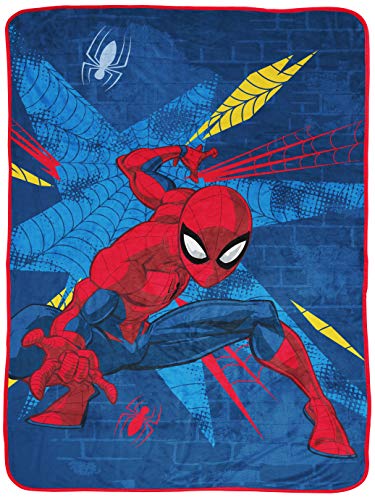 Jay franco Marvel Spiderman Off The Wall Throw Blanket - Measures 46 x 60 inches, Kids Bedding - Fade Resistant Super Soft Fleece (Official Marvel Product) - Image 1