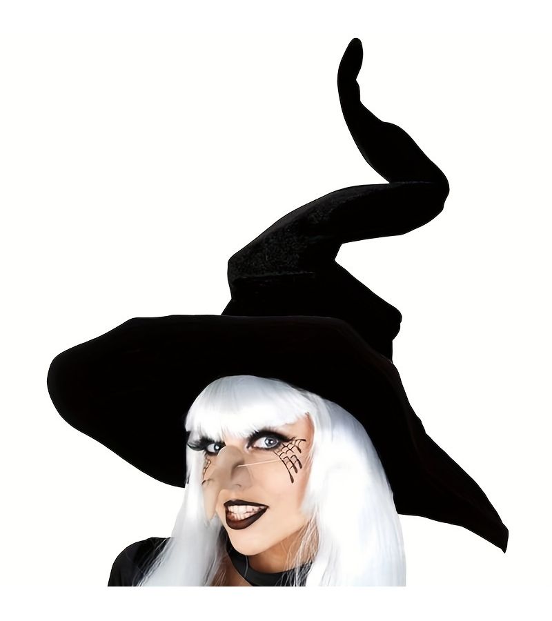A Black Halloween Wizard Hat For Costume Parties Cosplay Events And Twisting Witch Hat Decoration - Image 2