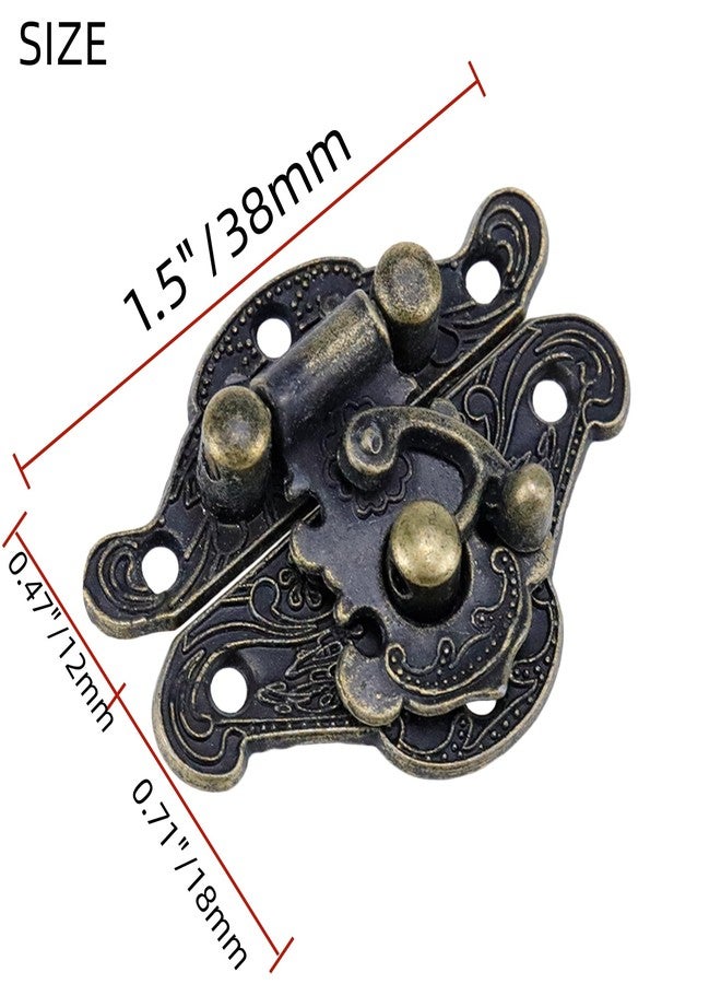 Mcredy Vintage Latch Hasp,Small Size Jewelry Box Antique Buckle Wooden Box Latch Retro Decorative Hasp Latch Buckle,Pack of 5 - Image 3