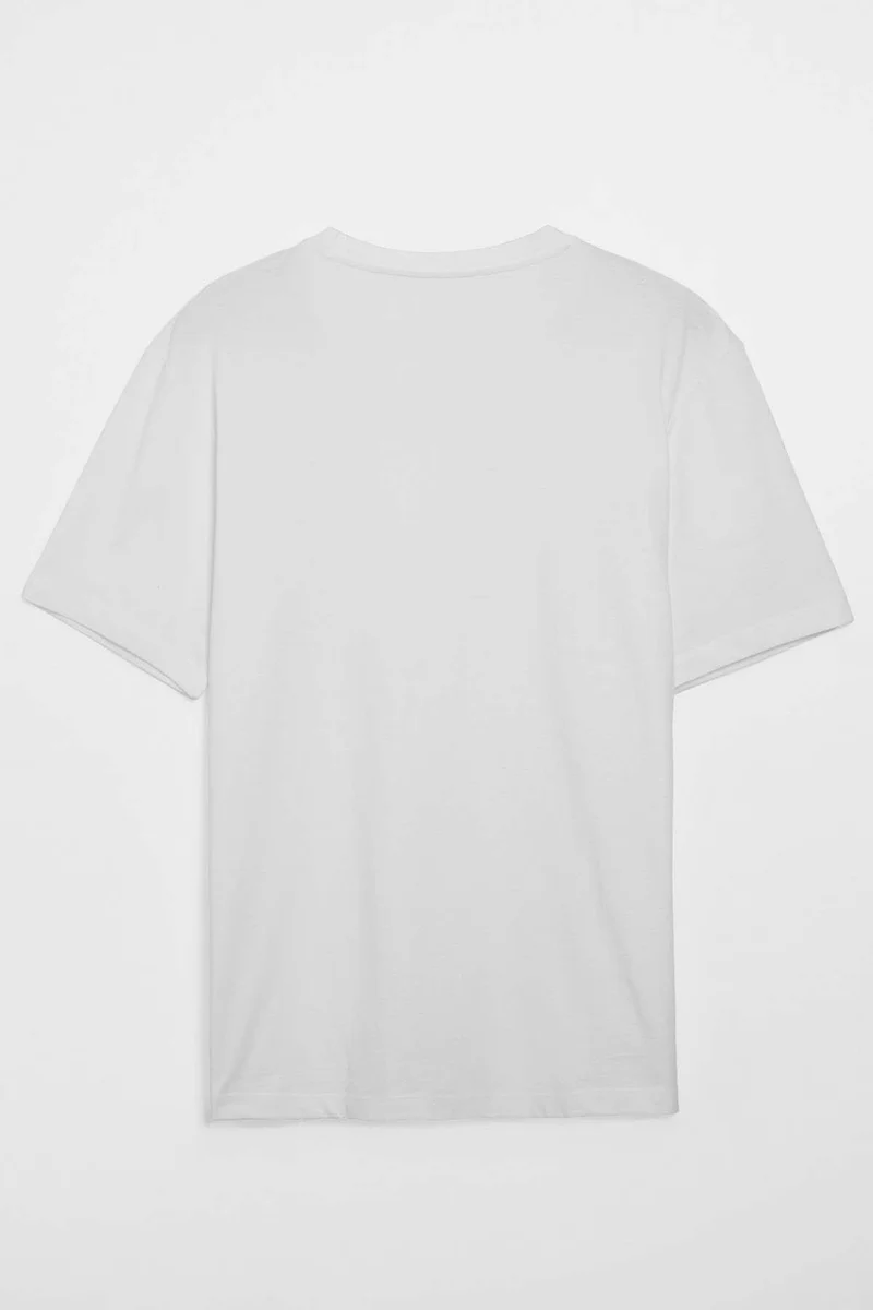 جريميلانج Solo Men's Jersey 100% Organic Cotton Thick Textured Comfort Fit White T-shirt
