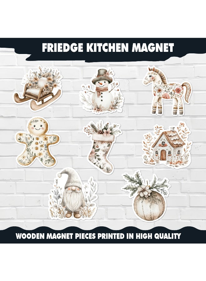 Christmas Fridge Magnets Set of 8 – Festive Decorative Magnets with Santa, Snowflakes, Christmas Trees & Holiday Designs for Refrigerator, Kitchen, and Home Décor, Perfect Seasonal Decorations for a Cozy Christmas Atmosphere - Image 2