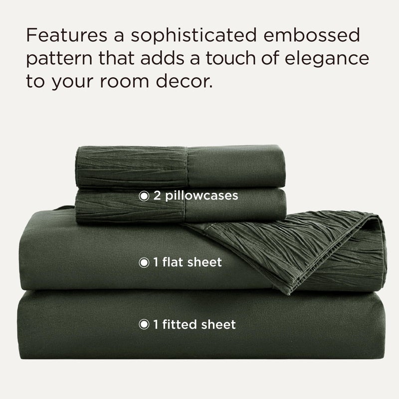 Bedsure Full Size Bed Sheets - 4 Pieces Soft Full Sheet Set - Breathable & Cooling - Hotel Luxury - Easy Care Polyester Microfiber Bedding for Women, Men, Olive Green - Image 2