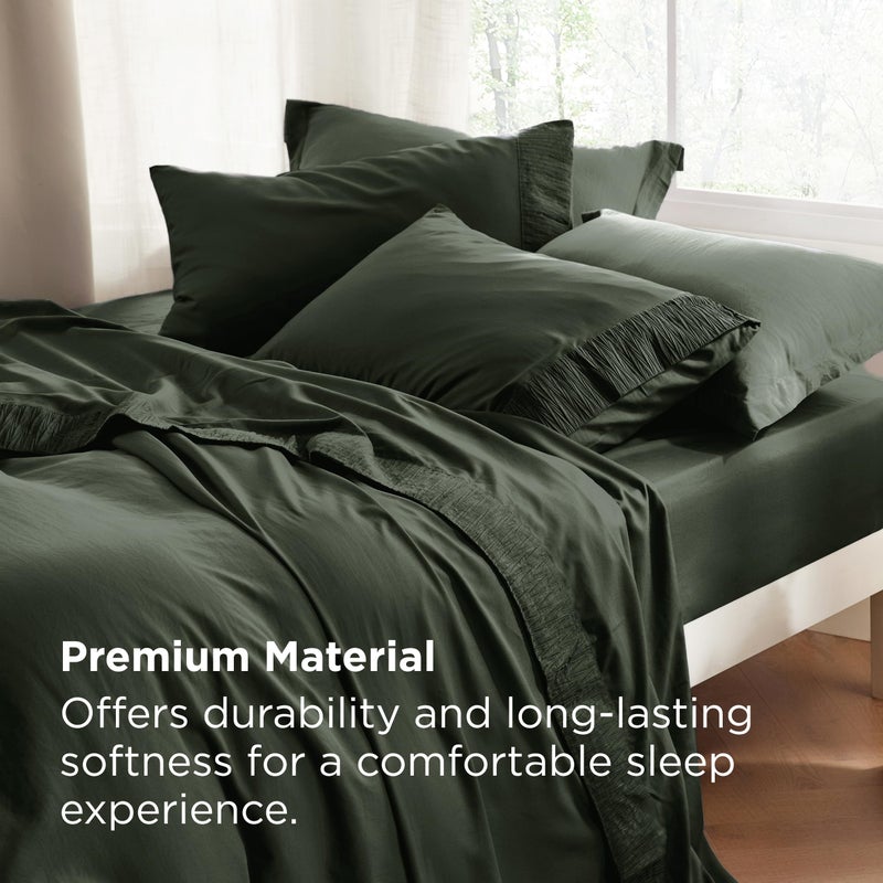 Bedsure Full Size Bed Sheets - 4 Pieces Soft Full Sheet Set - Breathable & Cooling - Hotel Luxury - Easy Care Polyester Microfiber Bedding for Women, Men, Olive Green - Image 5