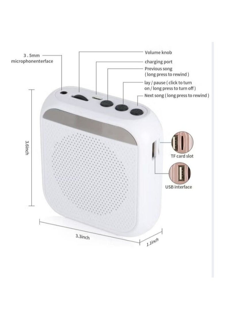 Portable Rechargeable Voice Amplifier with Wired Microphone Headset（white）  - Image 5