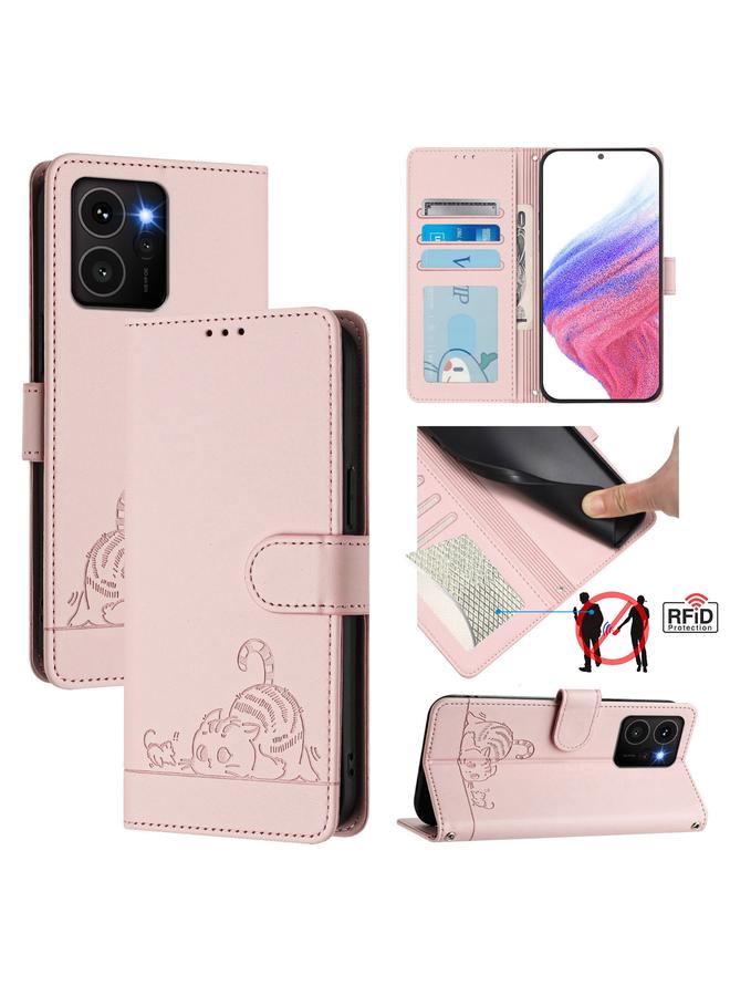 S-TOP Case For HMD Skyline Cat Rat Embossed RFID Leather Phone Case with Lanyard - Image 1