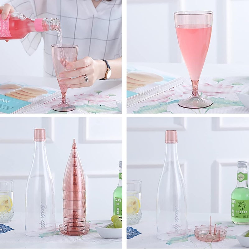 BIRZAR Travel Picnic Glass 5PCS Set Folding Style Plastic Champagne Glasses Suitable for Outdoor Reusable Camping Perfect for PartyWeddingBirthday - Image 4