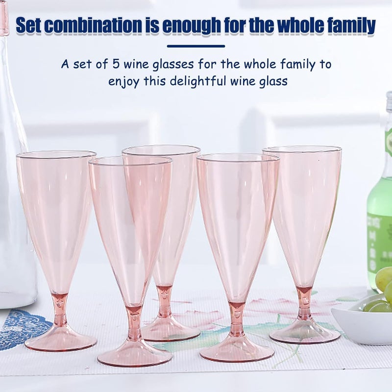 BIRZAR Travel Picnic Glass 5PCS Set Folding Style Plastic Champagne Glasses Suitable for Outdoor Reusable Camping Perfect for PartyWeddingBirthday - Image 3