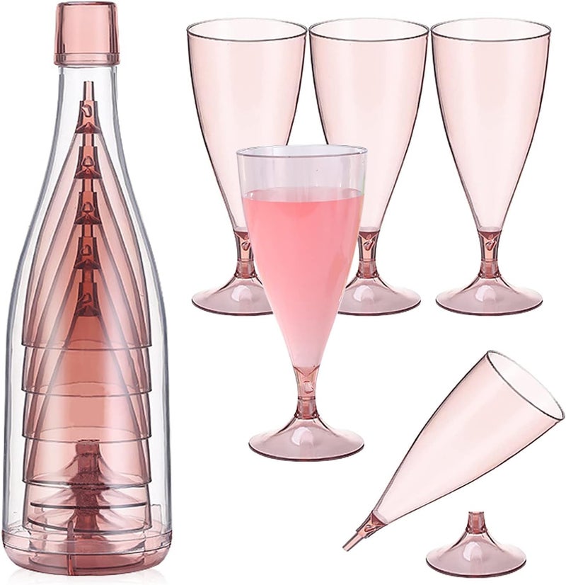 BIRZAR Travel Picnic Glass 5PCS Set Folding Style Plastic Champagne Glasses Suitable for Outdoor Reusable Camping Perfect for PartyWeddingBirthday - Image 2