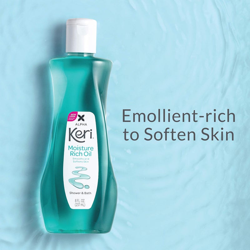 Keri Shower & Bath Moisture Rich Oil, Delicate, 16 Fl Oz - Image 3