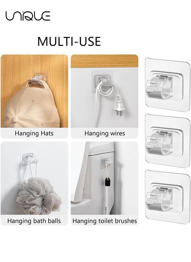 Unique 6 Pieces Adhesive Curtain Rod Bracket No drill curtain rods Hooks Adjustable Plastic Curtain Rod Holders Drapery Towel Holder Fixing Hooks for Home Bathroom Kitchen and Hotel Use(Transparent)  - Image 3