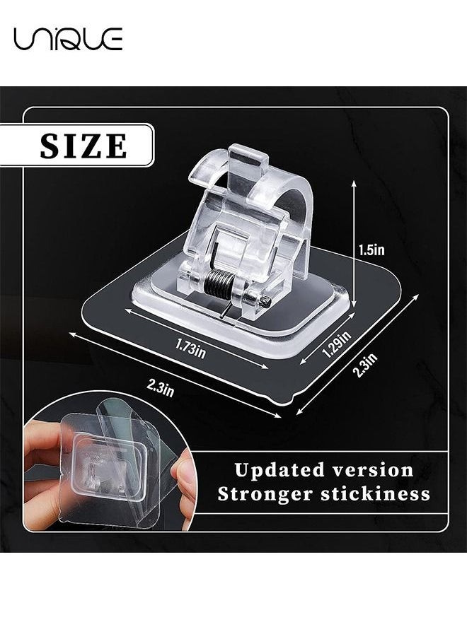 Unique 6 Pieces Adhesive Curtain Rod Bracket No drill curtain rods Hooks Adjustable Plastic Curtain Rod Holders Drapery Towel Holder Fixing Hooks for Home Bathroom Kitchen and Hotel Use(Transparent)  - Image 2