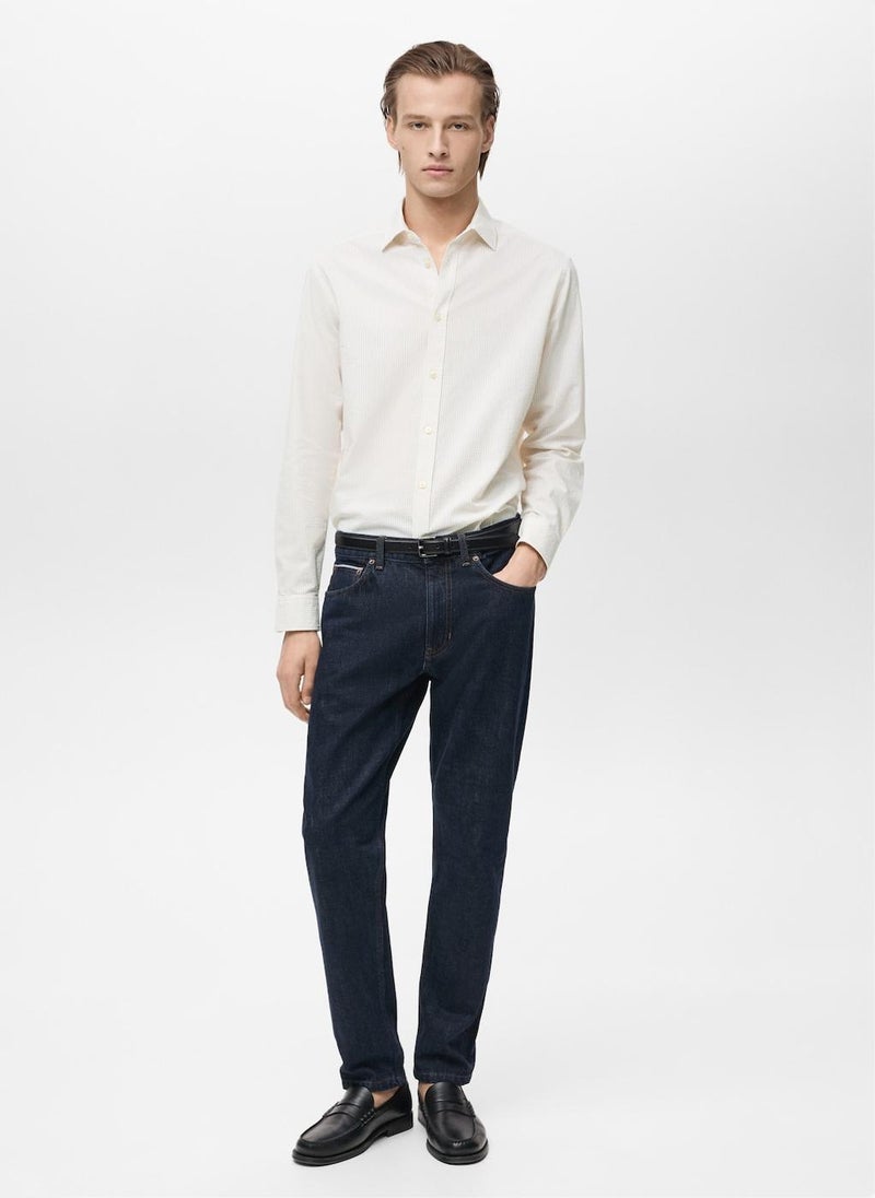 Mango Man Striped Seersucker Shirt  - Image 5