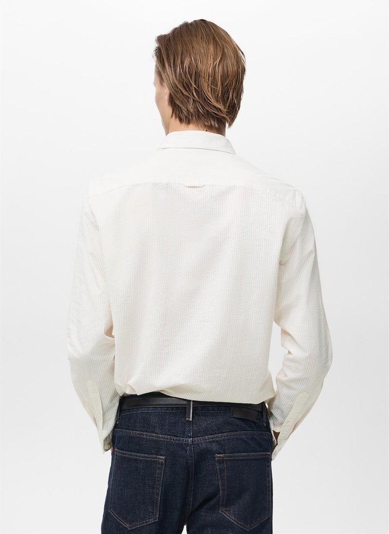 Mango Man Striped Seersucker Shirt  - Image 2
