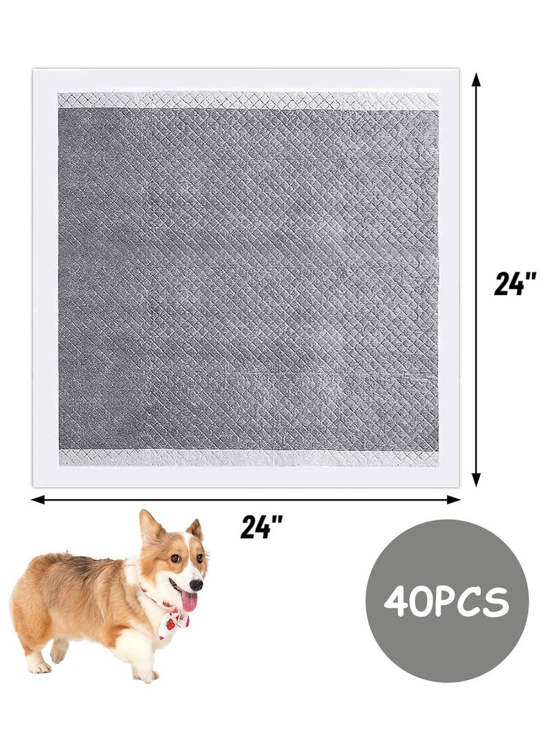 Generic 40 Pcs Dog Pads Leak Proof Training Puppy Pad With Quick Dry Surface Disposable Regular Charcoal Potty Cage Liner Super Absorbent Odor Control For Small Dogs Rabbits Hamster(L,60*60  CM) - Image 2
