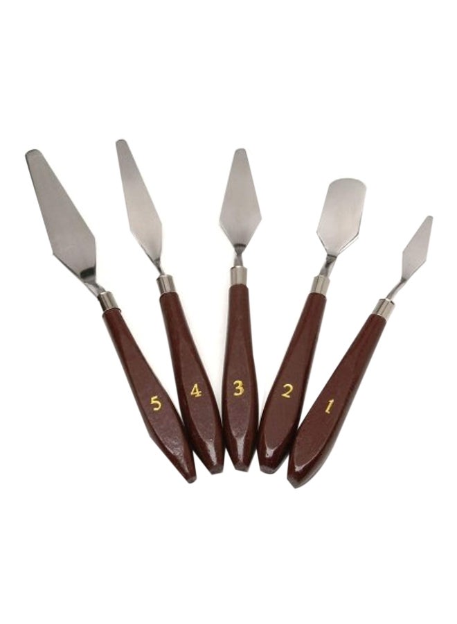 NIBEMINENT 5-Piece Painting Knives Set Brown/Silver - Image 1