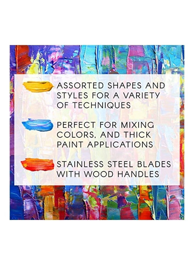 NIBEMINENT 5-Piece Painting Knives Set Brown/Silver - Image 4