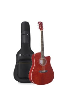 Megarya 41 Inch Wine Red Color Acoustic Guitar for Beginner Adult, 41 Inch Kids Students Cutaway Acustica Guitarra with Gig Bag   Show drafts  - Image 1