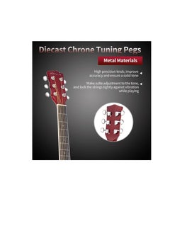 Megarya 41 Inch Wine Red Color Acoustic Guitar for Beginner Adult, 41 Inch Kids Students Cutaway Acustica Guitarra with Gig Bag   Show drafts  - Image 3