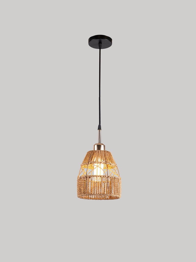 Best Power Traditional rope pendant chandelier | Classic pendant light with E27 bulbs | 16 cm wide with an 80 cm adjustable cord | Rustic ceiling light | Model 6308-1 - Image 3