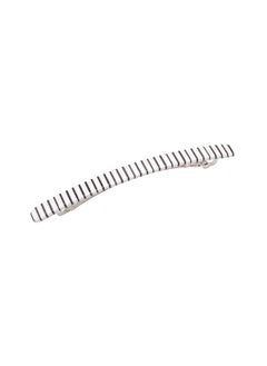 French Amie Long and Thin Black White Large 4 Handmade Celluloid Automatic Hair Clip Barrette for Women and Girls Stripe