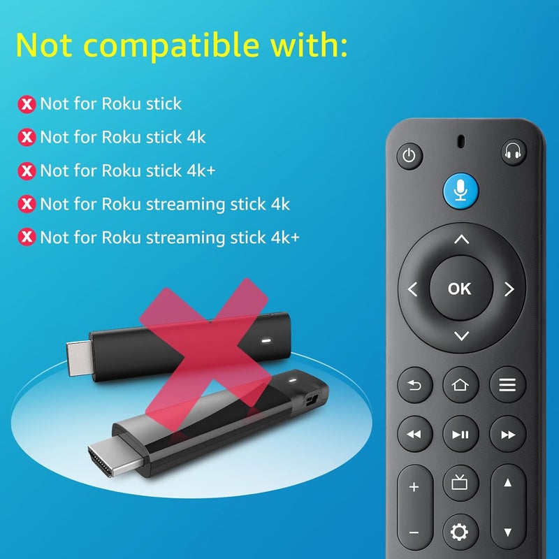 جهاز تحكم صوتي بديل لـ Fire-Stick/TV Cube ولأجهزة التلفزيون الذكية Insignia/Toshiba/Pioneer/AMZ - Image 2
