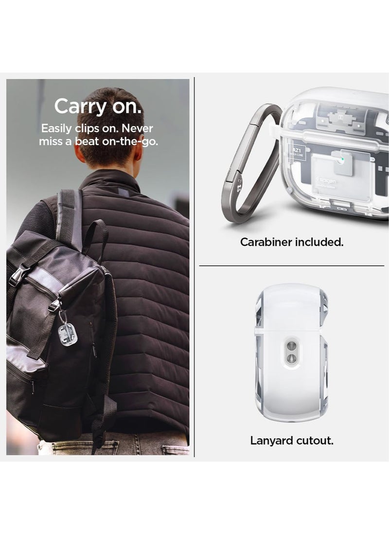 Spigen - Ultra Hybrid MagFit Airpods Pro 2 Case Cover with MagSafe 2023 / 2022 (USB-C / Lightning) 2nd Generation with Carabiner - Zero One - Image 1