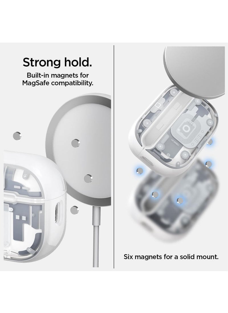 Spigen - Ultra Hybrid MagFit Airpods Pro 2 Case Cover with MagSafe 2023 / 2022 (USB-C / Lightning) 2nd Generation with Carabiner - Zero One - Image 1