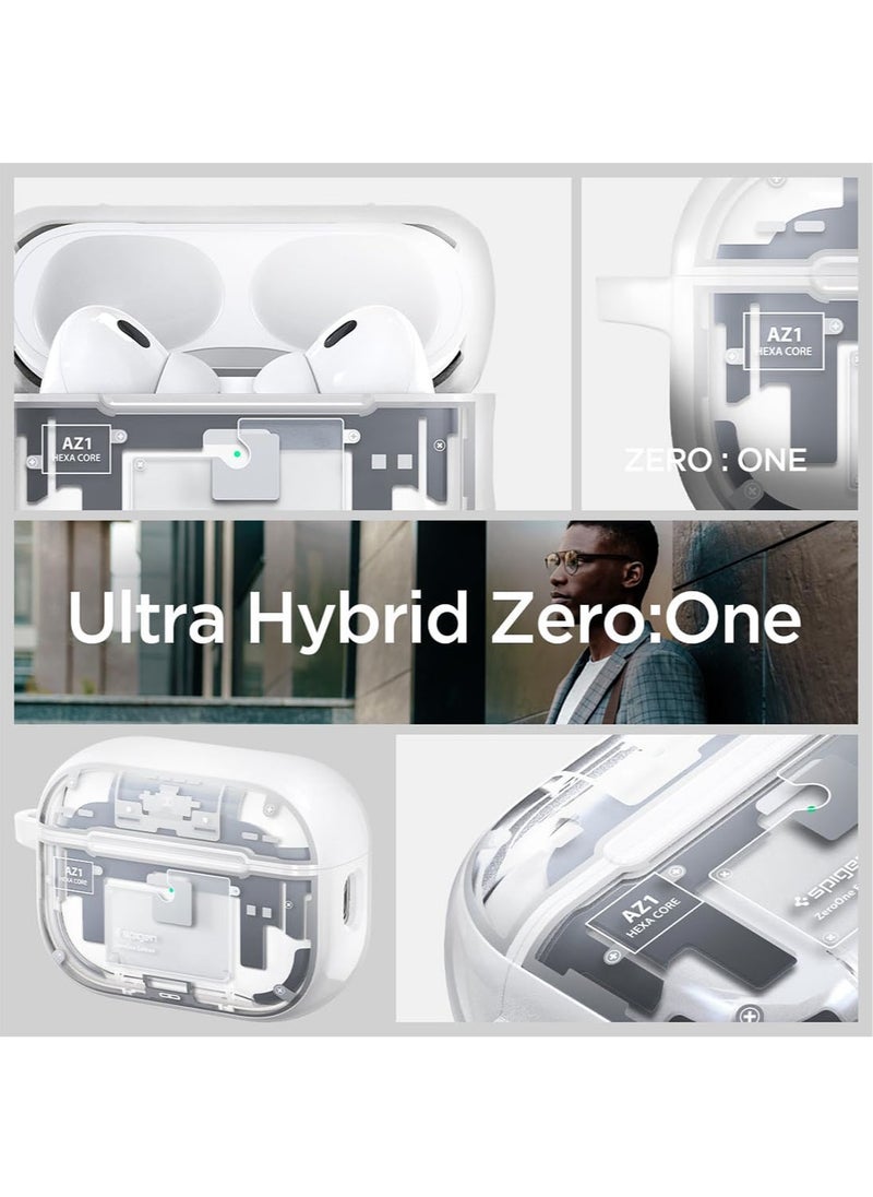Spigen - Ultra Hybrid MagFit Airpods Pro 2 Case Cover with MagSafe 2023 / 2022 (USB-C / Lightning) 2nd Generation with Carabiner - Zero One - Image 1