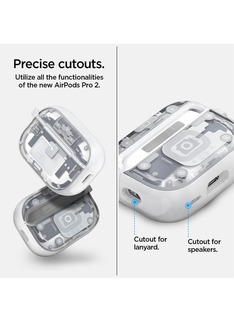 Spigen - Ultra Hybrid MagFit Airpods Pro 2 Case Cover with MagSafe 2023 / 2022 (USB-C / Lightning) 2nd Generation with Carabiner - Zero One - Image 1
