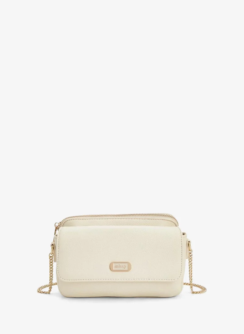 Missy Textured Crossbody Bag With Chain Strap