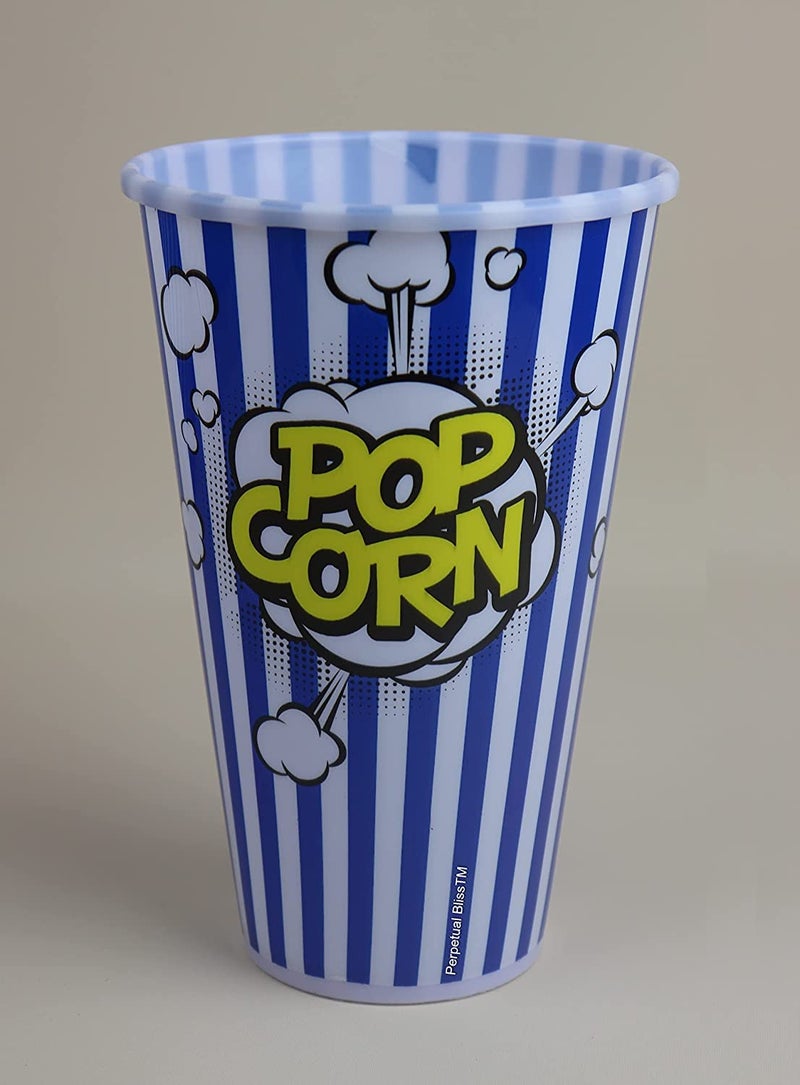Tickles Tickles Popcorn Paper Bucket BowlsFamily Movie Theater Snack ContainersReusable Parties Disposable for Kids Boys GIrls Color Blue Red Set of 4  - Image 2