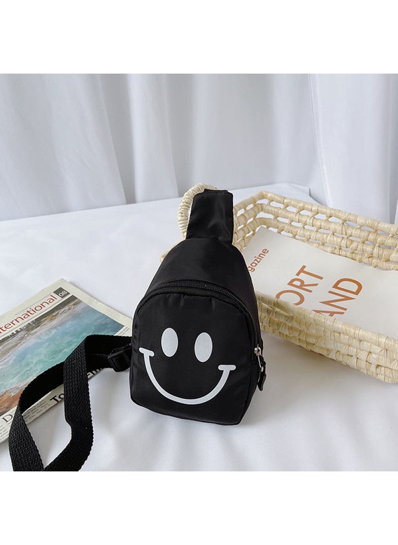 Generic 2024 New Large Capacity Smiley Face Crossbody Bag Summer Childrens Backpack BabyWomens Mini Small Bag For Kids Black 