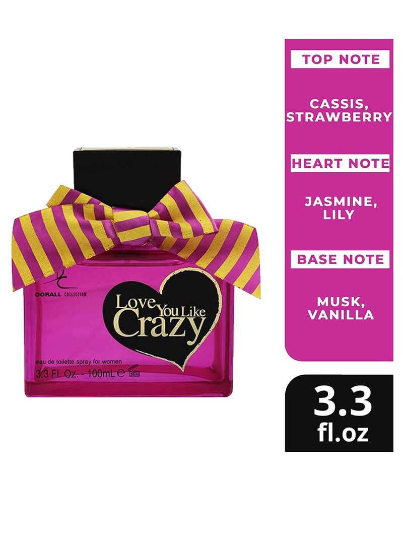 DORALL COLLECTION - Dorall Collection Love You Like Crazy Eau de Toilette for Women, Spicy & Musk Long Lasting Feminine Fragrance| Body Perfume for Women - 100ml - Image 1