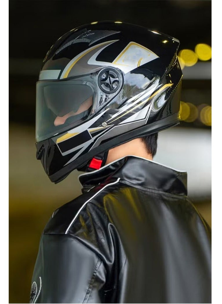 خوذة للدراجات النارية - خوذة كاملة الوجه حاصلة على شهادة 3C - تصميم للدراجات النارية والقاطرات الكهربائية - معدات أمان لركوب الدراجات النارية في جميع المواسم للرجال والنساء - Image 1