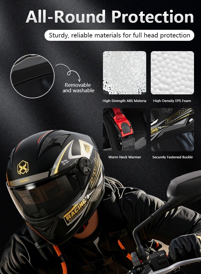 Helmet for Motorbikes - Full Face Helmet with 3C Certification - Electric Motorbike & Locomotive Design - All-Season Riding Safety Gear for Men & Women - Image 4