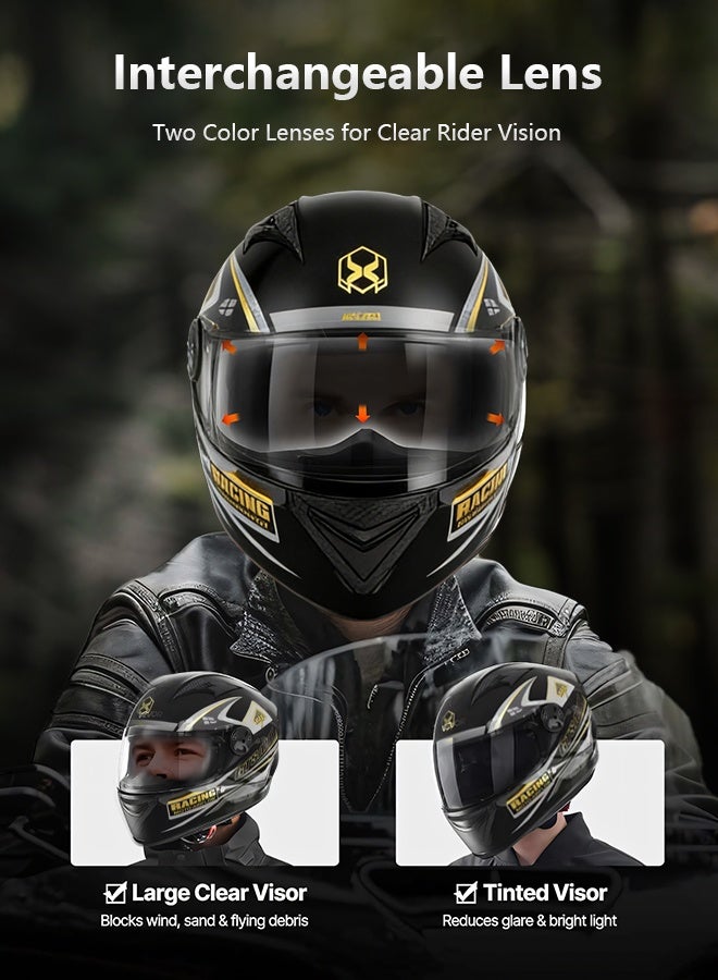 Helmet for Motorbikes - Full Face Helmet with 3C Certification - Electric Motorbike & Locomotive Design - All-Season Riding Safety Gear for Men & Women - Image 5