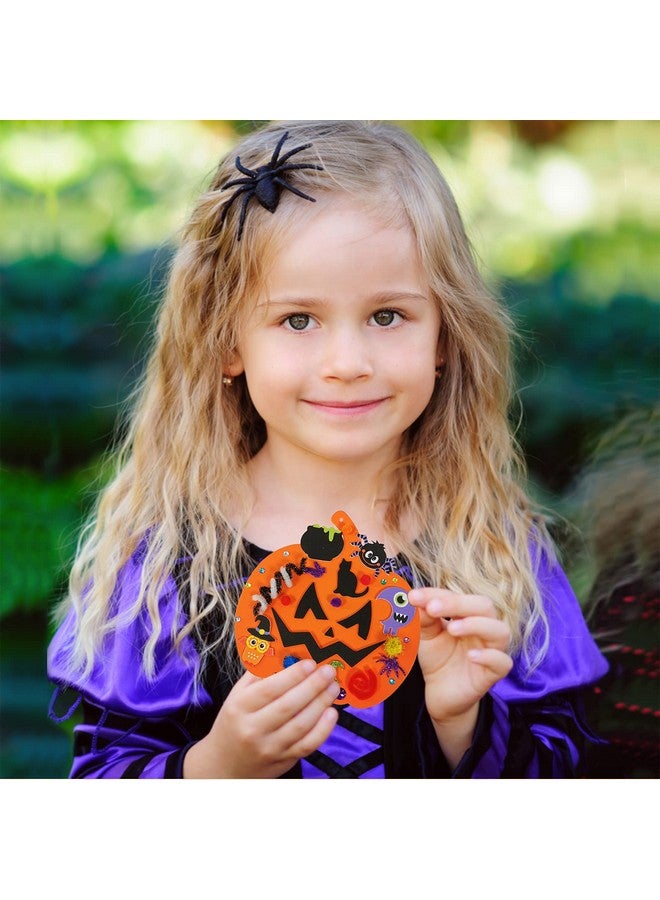 وينلين 30 مجموعة من زخارف اليقطين لفصل الخريف في الهالوين، مجموعات الحرف اليدوية على شكل اليقطين، أشكال اليقطين الرغوية مع ملصقات الهالوين، ملصقات وجه Jack-O'-Lantern للأطفال، هدايا تذكارية، مشروع فني، نشاط صفي - Image 4