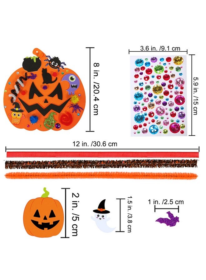 وينلين 30 مجموعة من زخارف اليقطين لفصل الخريف في الهالوين، مجموعات الحرف اليدوية على شكل اليقطين، أشكال اليقطين الرغوية مع ملصقات الهالوين، ملصقات وجه Jack-O'-Lantern للأطفال، هدايا تذكارية، مشروع فني، نشاط صفي - Image 2