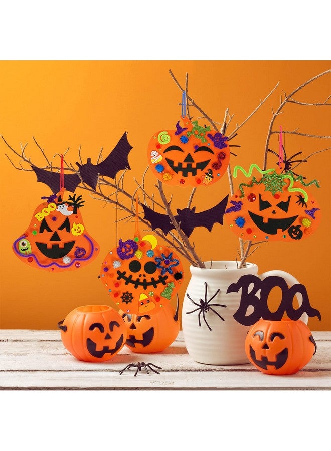 وينلين 30 مجموعة من زخارف اليقطين لفصل الخريف في الهالوين، مجموعات الحرف اليدوية على شكل اليقطين، أشكال اليقطين الرغوية مع ملصقات الهالوين، ملصقات وجه Jack-O'-Lantern للأطفال، هدايا تذكارية، مشروع فني، نشاط صفي - Image 5
