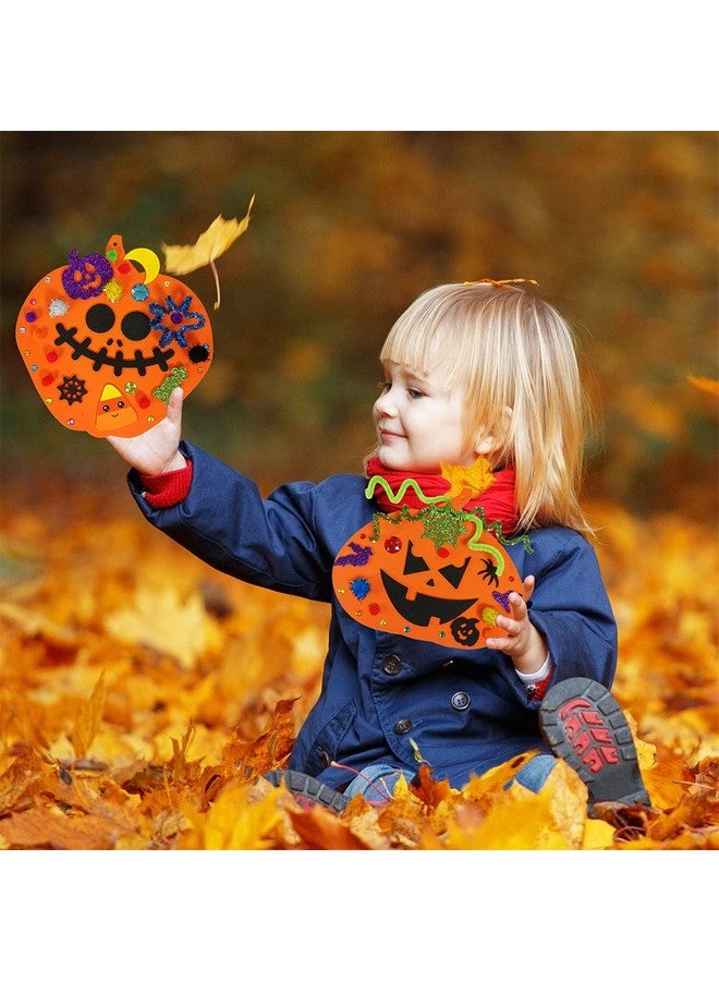 وينلين 30 مجموعة من زخارف اليقطين لفصل الخريف في الهالوين، مجموعات الحرف اليدوية على شكل اليقطين، أشكال اليقطين الرغوية مع ملصقات الهالوين، ملصقات وجه Jack-O'-Lantern للأطفال، هدايا تذكارية، مشروع فني، نشاط صفي - Image 3